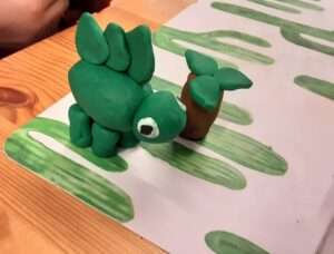 A Stegosaurus model made by a Lyonsgate Montessori Elementary student.