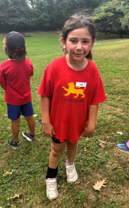 Lyonsgate Montessori students at a cross-country meet with other Montessori schools.