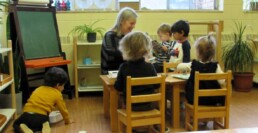 A busy morning in the Lyonsgate Montessori Toddler classroom.