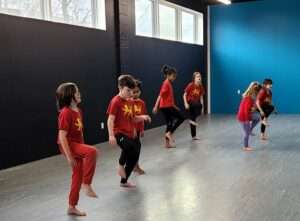 Lyonsgate Montessori Elementary students learning to dance at Elev8 Dance as part of their phys. ed. program.