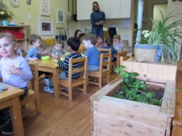 Lyonsgate Montessori Toddler students enjoying snack time.