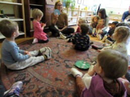 Lyonsgate Montessori Toddler students enjoying a class activity together.
