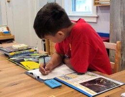 Lyonsgate Montessori School Elementary student in his 