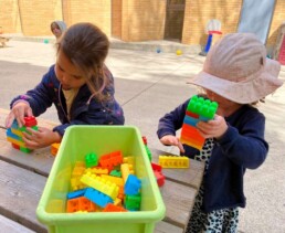 Lyonsgate Montessori School Casa students enjoying time outside at recess.