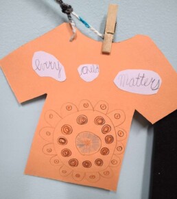Lyonsgate Montessori School Elementary student's work honouring the National Day for Truth and Reconciliation.