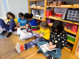 Lyonsgate Montessori School Elementary students enjoying their mid-day quiet reading time.