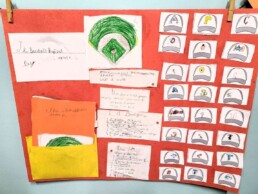 A Lyonsgate Montessori School Elementary students created a baseball project.
