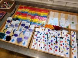 Lyonsgate Montessori School Elementary student created bookmarks for their charity outreach project fundraising sale.