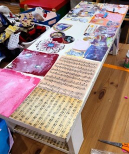 Lyonsgate Montessori School Elementary students' after school cafe art project.