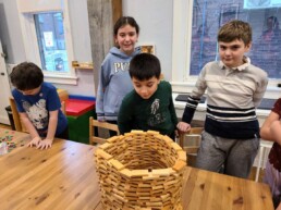 Lyonsgate Montessori School Elementary students built a coliseum during their after school care program.