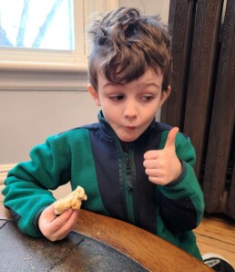 Lyonsgate Montessori School Elementary student with a positive review of the pineapple tarts.