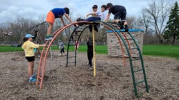 Lyonsgate Montessori School Elementary students enjoying some outdoor recreation time at a local park.
