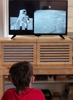 Lyonsgate Montessori School Elementary students enjoyed experiencing both the new and old Apollo missions to the moon.