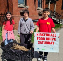 Lyonsgate Montessori School Elementary students participated as volunteers for the Kirkendall Food Drive.