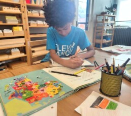 Lyonsgate Montessori School Elementary student undertaking a research project about Africa.
